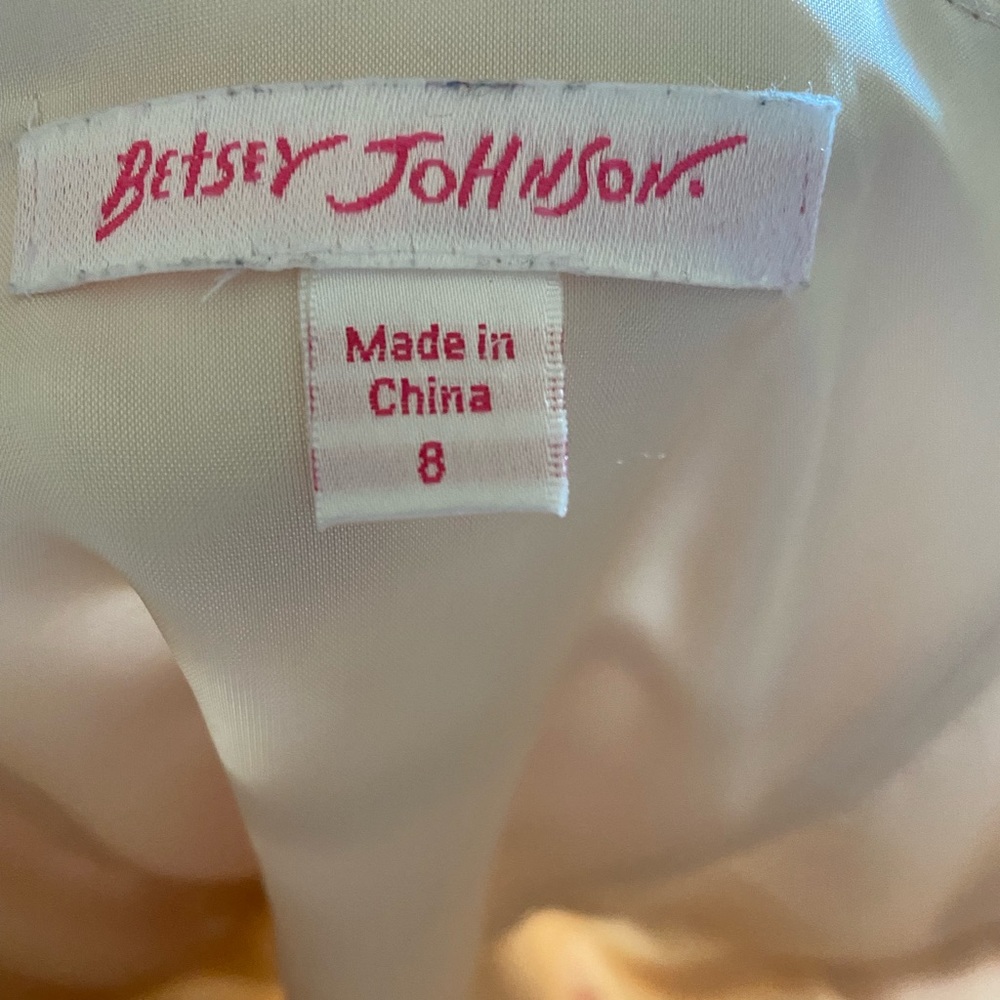 Size 8 Betsey Johnson cotton eyelet Strapless boning & ribbon waist fully lined - Picture 5 of 5